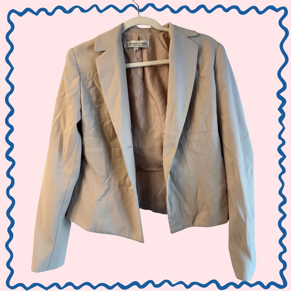 Women's Light Beige Blazer- Office Siren Vibes